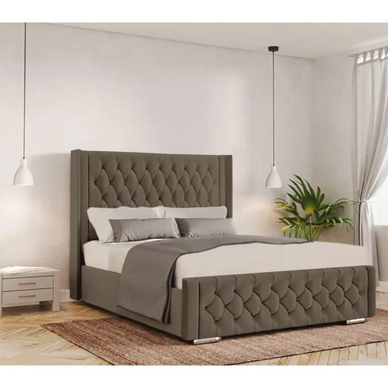 Athlene Upholstered Bed Frame, Single (3'), Mole