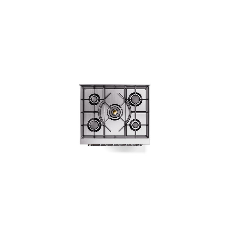 ILVE Nostalgie II 30 in Dual Fuel Range, Stainless Steel/Brass, Liquid Propane