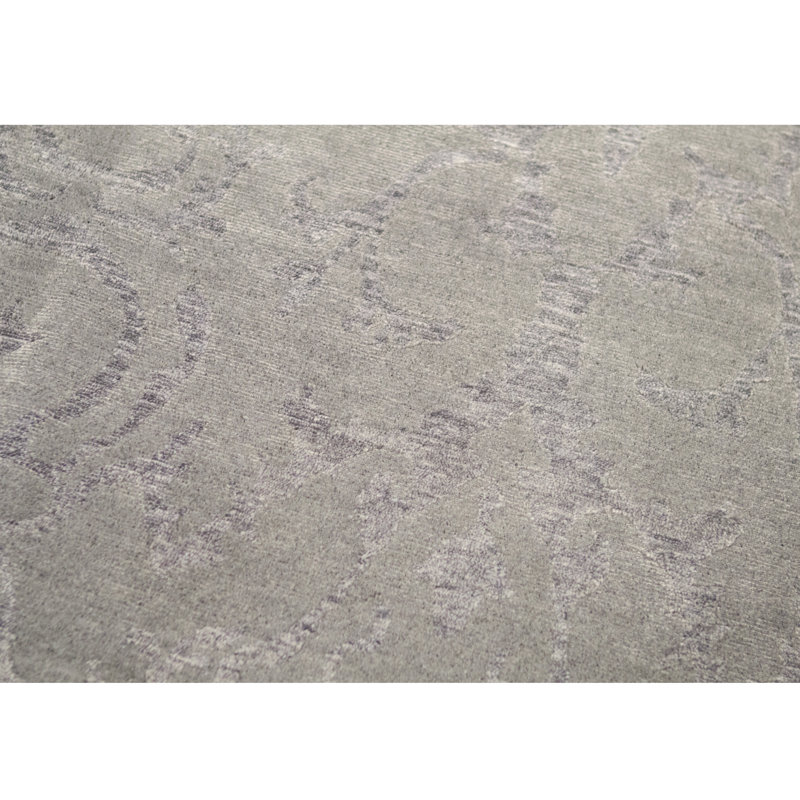Tapis gris noué à la main Neo Villa