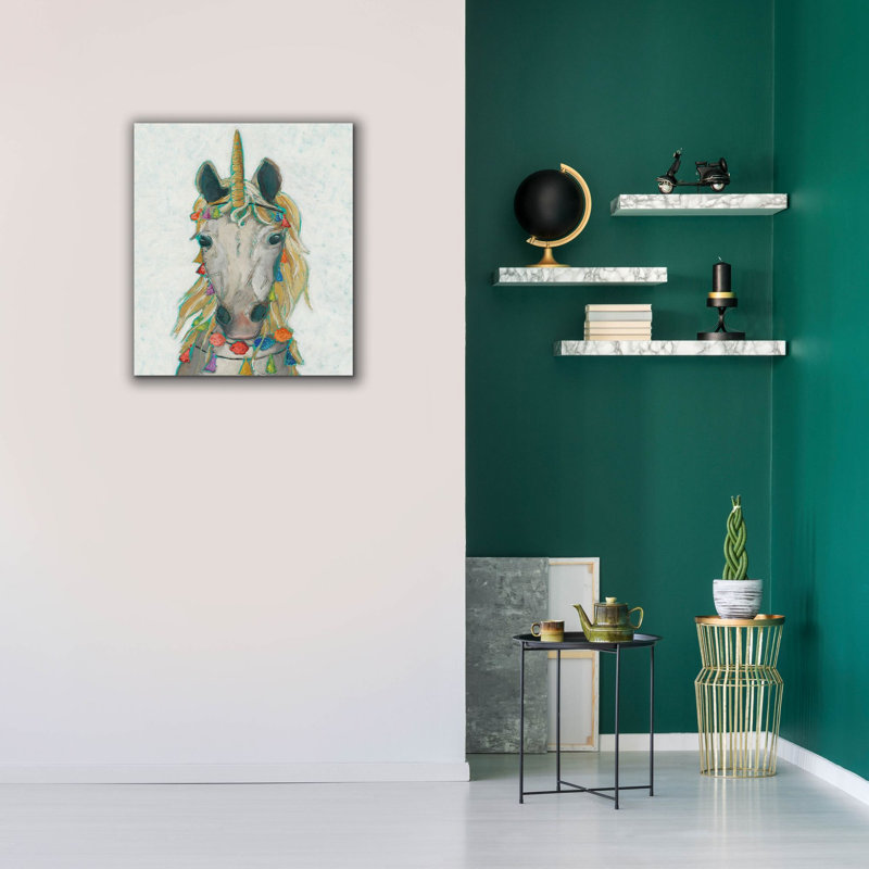 "Epic Graffiti" Fiesta Unicorn 1 "par Chariklia Zarris, art mural sur toile, 26 po x 30 po