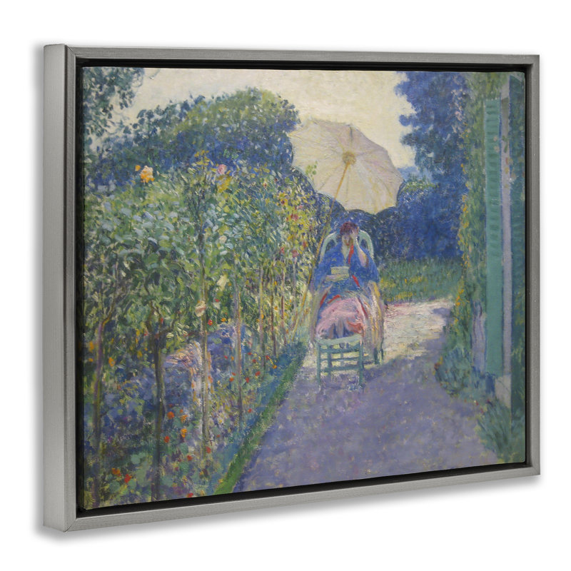Art mural classique sur toile flottante encadrée "Classical Woman in Garden" par one1000paintings, H 17 po x l 21 po