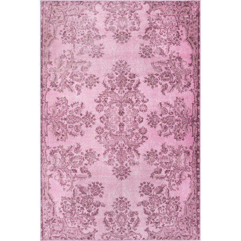 Luxurious Pink Carpet, 7.5 x 10.8 Feet | 100% Polyester, 1850 g/m², Pile Height: 0.2 Inches | Eco-Friendly Recycled Poly Cotton Underside | Soft & Durable, Ideal for Home Décor & Living Spaces, Machine Carpet