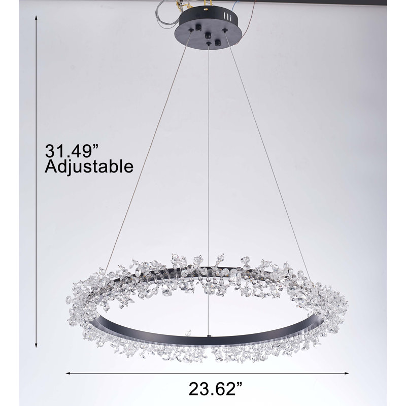 Lustre Claire en argent brossé et lucite