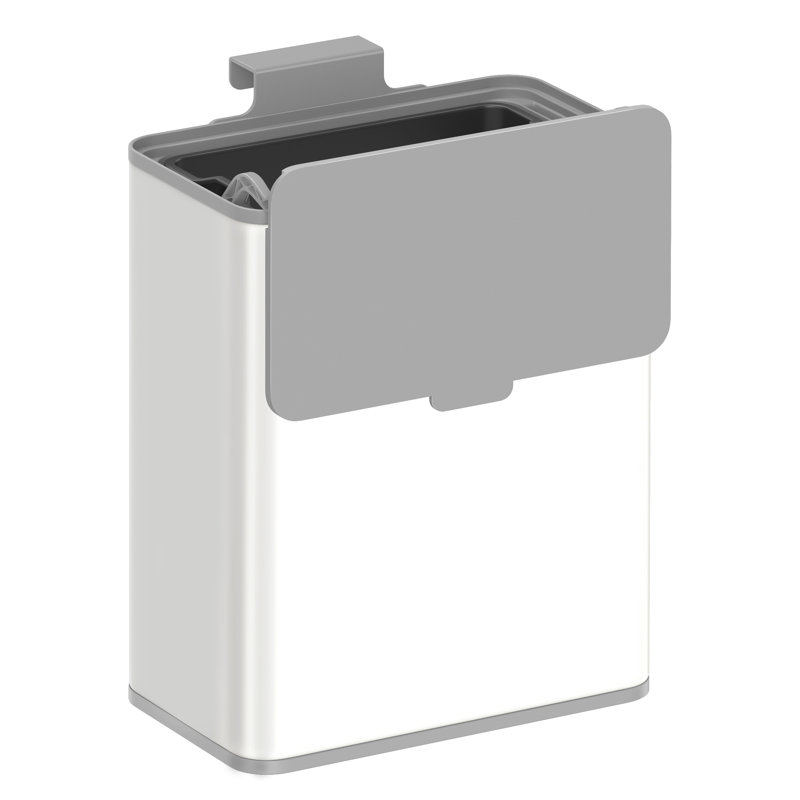 Taeshon Steel Kitchen Trash Can, White