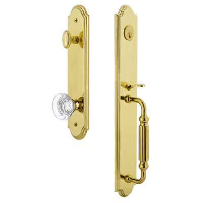 Handleset with Single Cylinder Deadbolt and Door Knob and Rosette