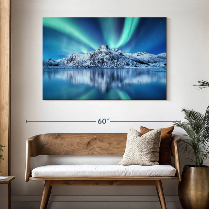 Aurores boréales d'Alvord Wintry Lofoten, H 32 po x l 48 po
