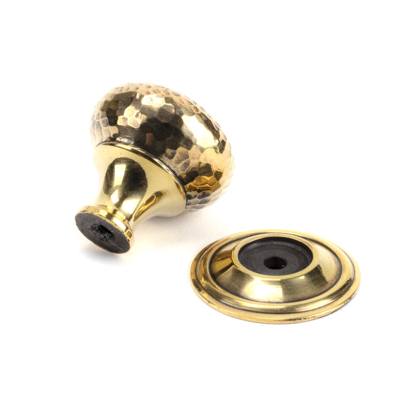 Hammered Mushroom 32mm Diameter Knob, Aged Brass