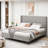 Modern Platform Bed Upholstered Bed Frame, Elegant Soft Bed With 12 Slats And High Backrest-2054413647-2065574033