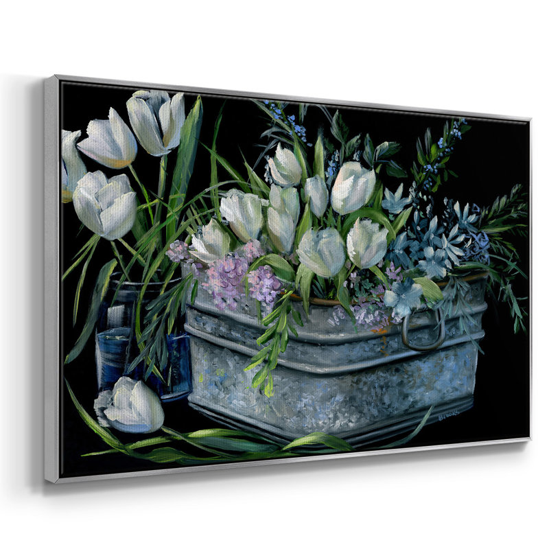 " Wild Tulips ", 17" H x 25" W x 2" D, Silver