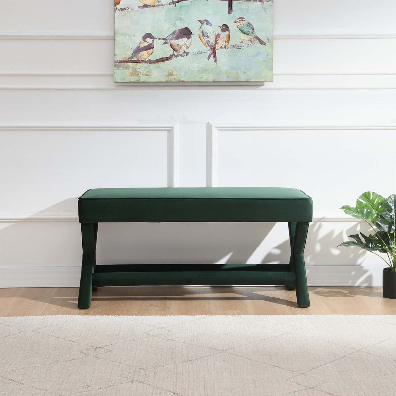 Banc confort double avec pieds en X élégants, Vert