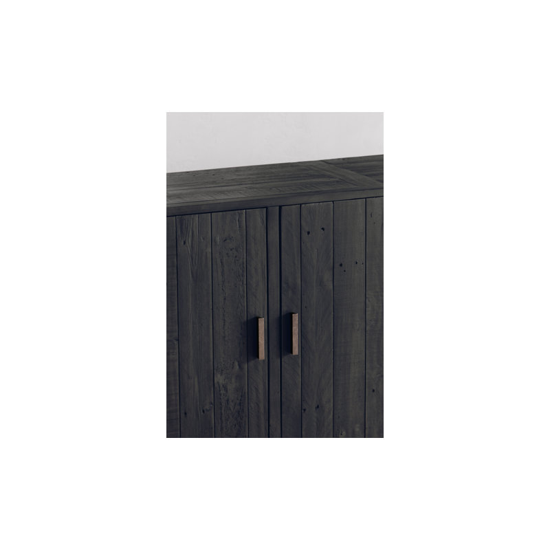 Lopez 68" Wide Pine Wood Sideboard, Black