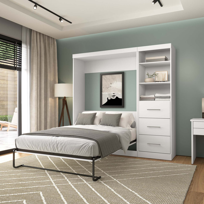 Arthor Metal Murphy Storage Bed, White
