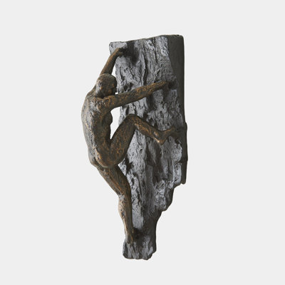 Free Climbing Man-Pocket Hold-Bronze