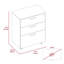 Commode rectangulaire à 3 tiroirs avec roulettes wengé