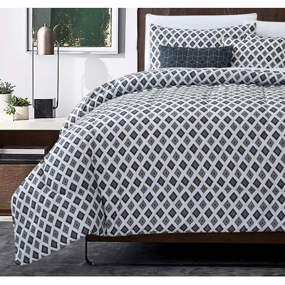 Ensemble d'édredon réversible en microfibre bleu 5 pièces