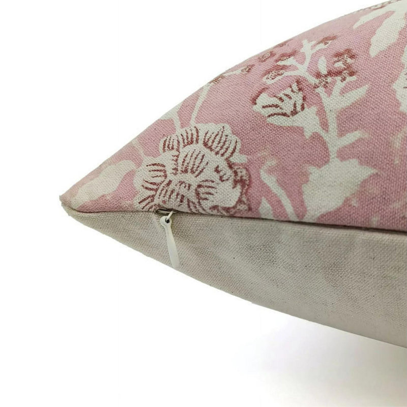 Coussin en tissu naturel pour canapé, canapé et lit Fab Fabine Boho - 14 x 14 po, H 14 po x l 14 po