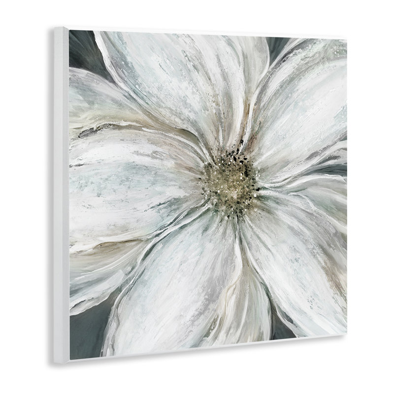 Gros plan sur une plaque murale fleur blanche sereine, design par Carol Robinson