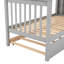 Lit simple superposé avec lit gigogne et rangement, finition grise, lattes de bois pour supporter le matelas