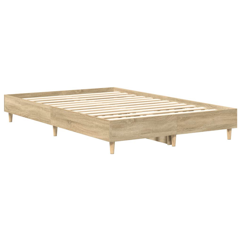 Bed Frame No Mattress Engineered Wood, Small Double (4'), Sonoma Oak