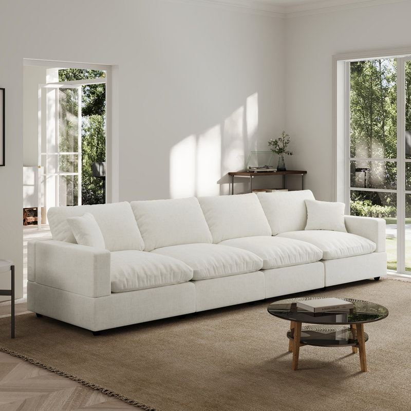 Canapé modulaire rembourré Obala, Crème, crème