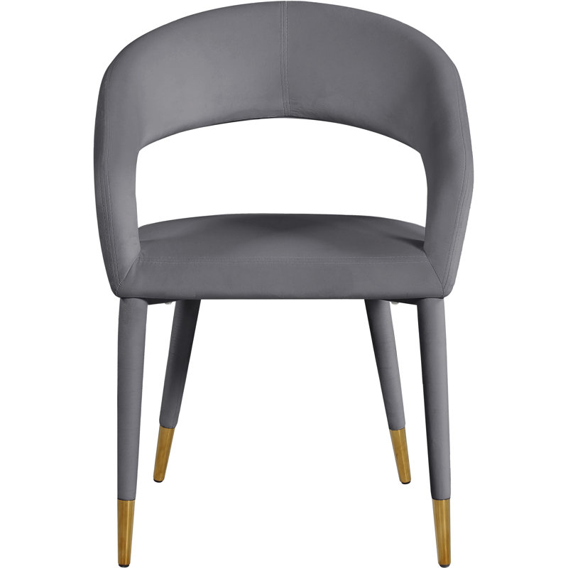 Chaise parsons rembourrée 31,5 po Yonkers, Velours gris