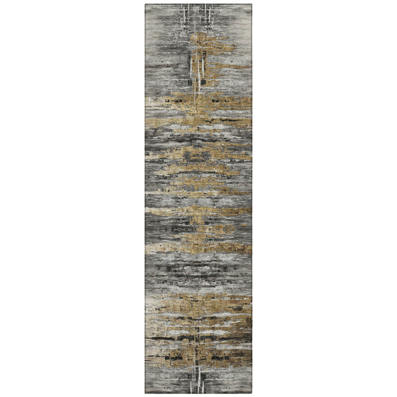 Yaresly Washable Abstract Indoor / Outdoor Rug, Runner 2'3" x 7'6"