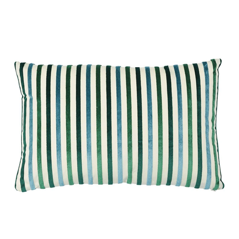 Le Matelot Pillow, Beige/Blue/Green, 14" x 22"