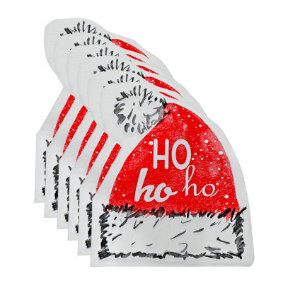 Ensemble de 12 serviettes de table 3 plis (chapeau de père Noël) - ensemble de 6
