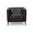 33" Brown Antiqued Top Grain Leather Tufted Club Chair