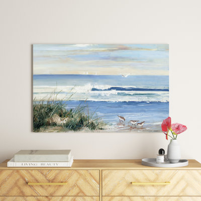 Beach Combers by Sally Swatland - Wrapped Canvas Print