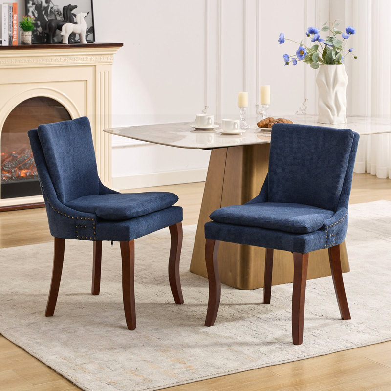 Ensemble de 2 chaises de salle à manger modernes, Bleu