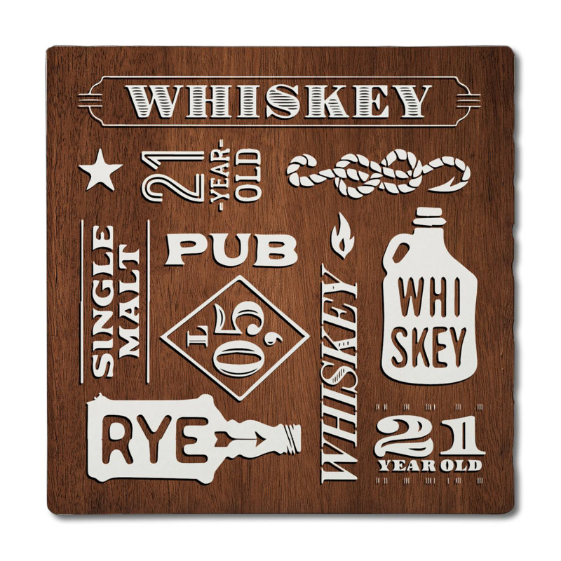 Whiskey Collage Single Tumbled Tile Coaster Create Your Own Set