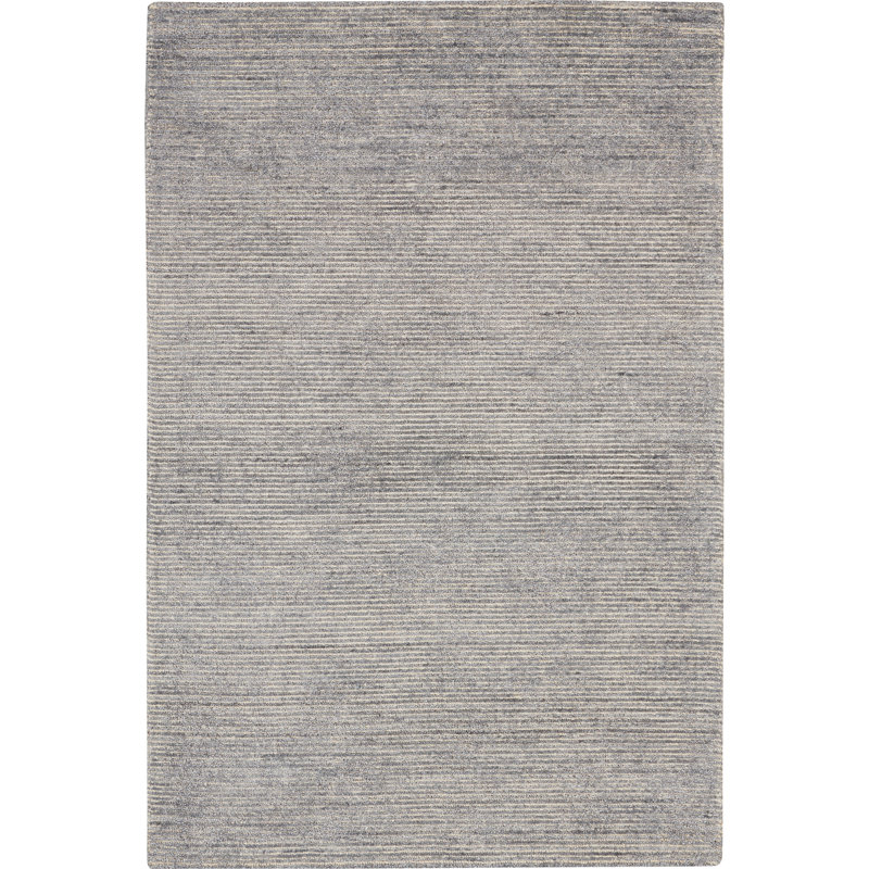 Tapis argenté touffeté à la main Zendejas, Rectangle 3 pi 9 po x 5 pi 9 po