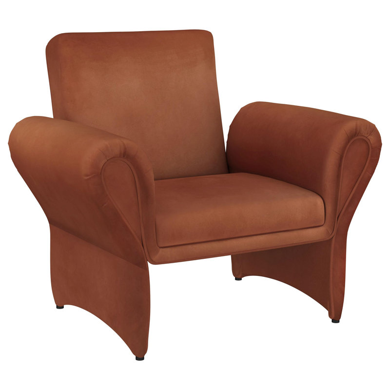 Fauteuil d'appoint rembourré à accoudoirs roulés Liana