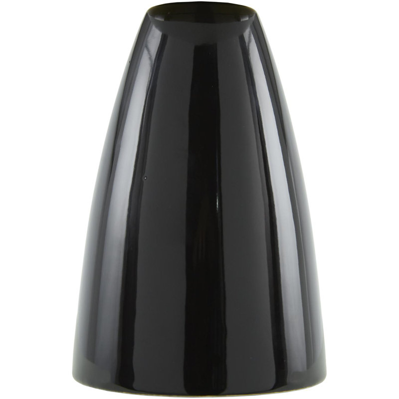 Black Ceramic Table Lamp with White Glass Shade