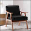 Chaise confortable de style Mid-Century moderne avec structure en bois massif robuste et conception ergonomique pour une détente ultime