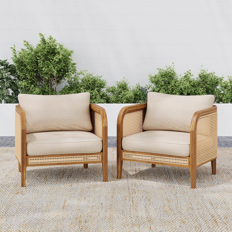 Chaise avec accoudoirs de patio Kirkby, ensemble de 2, durable et confortable pour l'extérieur moderne
