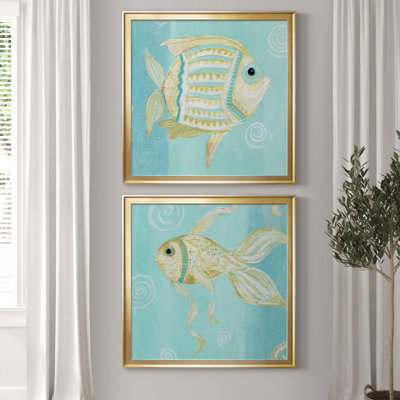 " Whimsical Sea I " 2 - Pieces