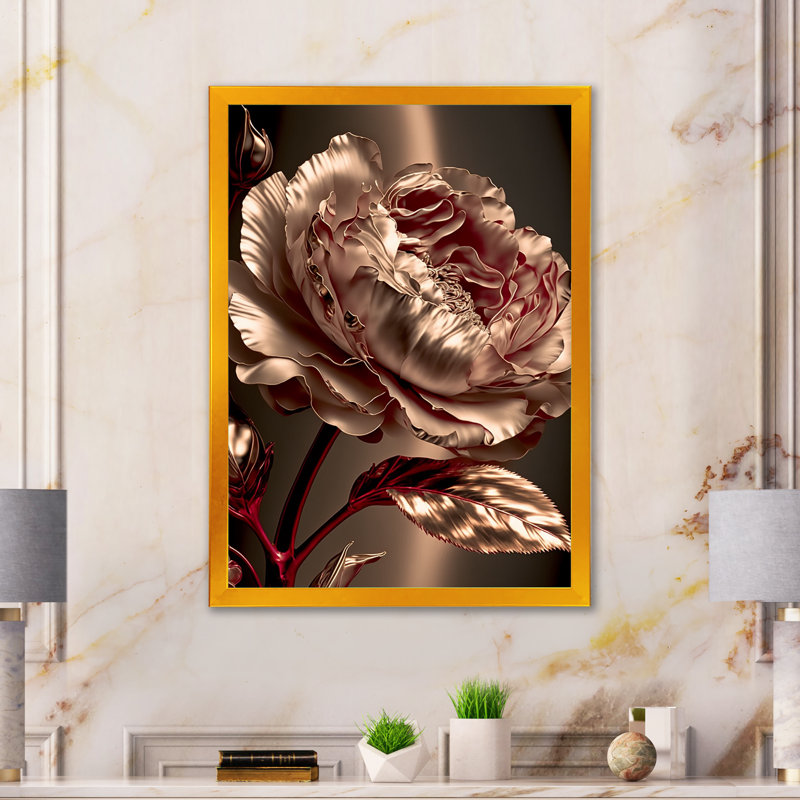 Art mural sur toile Gilded Rose Vintage Glam II, L 24 po x H 32 po, Impression dorée sur toile encadrée