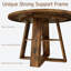 Table de salle à manger ronde 43,3 po pour 4 à 6 personnes, table de cuisine circulaire moderne avec base en piédestal en bois avec tablette de rangement, pour la cuisine, la salle à manger et la table de salle à manger (Rustic)-1729577475