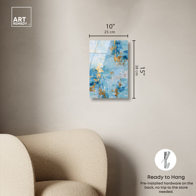 Décoration murale imprimée en acrylique «Gilded Ocean III» par Art Remedy, prête à être suspendue, 10 x 15, H 15 po x l 10 po