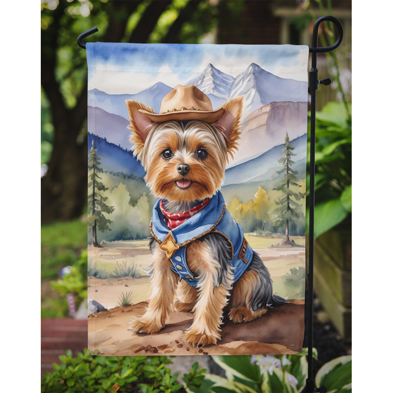 Drapeau Cowboy Welcome Garden, Yorkshire Terrier Yorkie