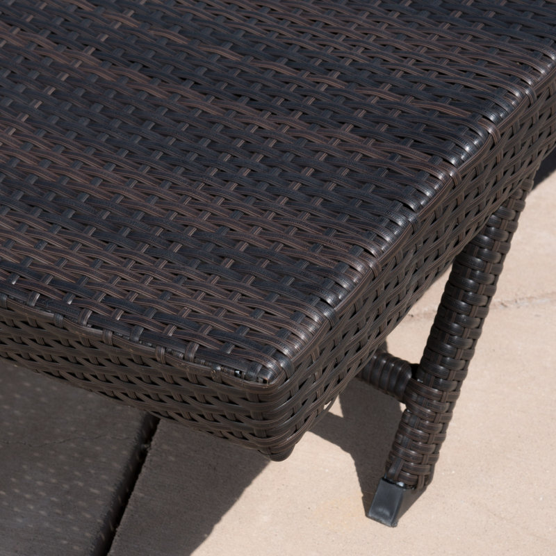 Alejah Outdoor Chaise Lounge, Dark Brown