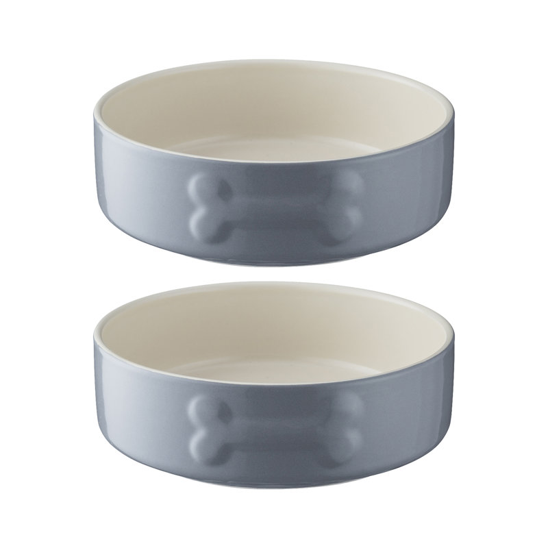 Petsware Dog Bowls, 2cm H x 15cm W x 15cm D, Grey