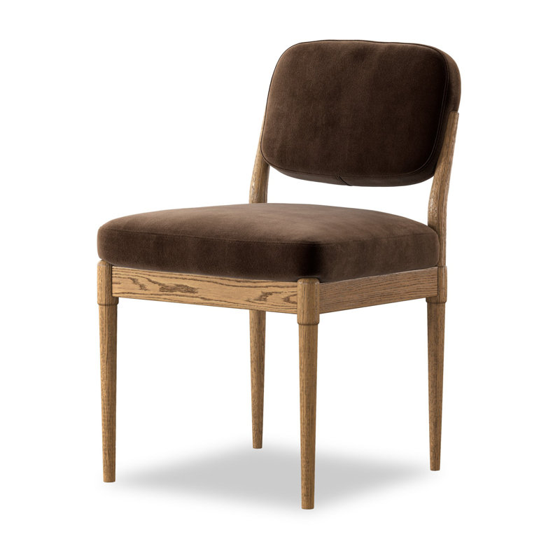 ESTHER Upholstered Dining Chair, Warm Oak, Surrey Mink