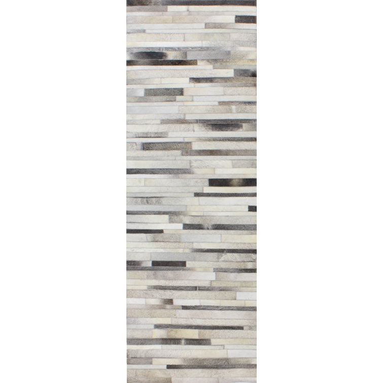 Morrison Cowhide Geometric Area Rug in Gray