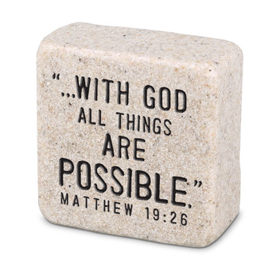 Shebeen Tabletop Scripture Stone Faith 2.25 H