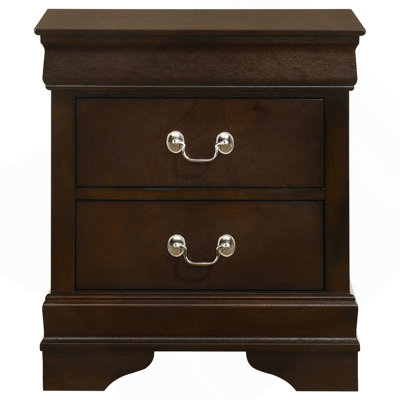 Demetra Cappuccino 2-Drawer Nightstand With Bail Handle