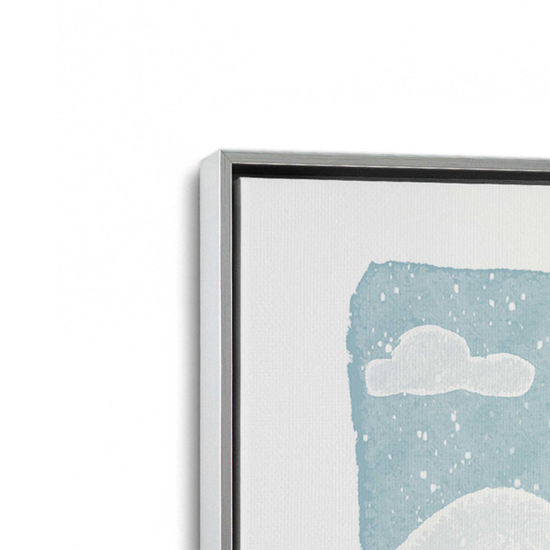 «Winter Skating Adventure», reproduction sur toile dans un cadre américain, Cadre argenté