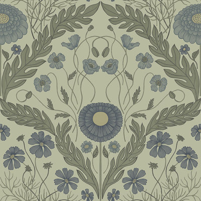 Marguerite Damask 33" L x 20.5" W Smooth  Wallpaper Roll